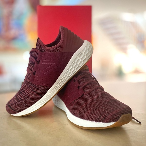 NEW BALANCE FRESH FOAM CRUZ MID FABRIC MENS SHOES MCRUZKM2, MAROON 9 2E WIDE NIB - Picture 1 of 13